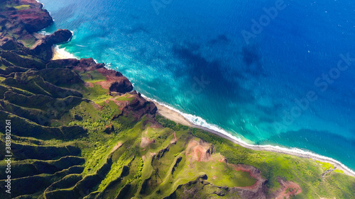 Aerial Kalalau Valley, Na Pali Coast State Wilderness Park