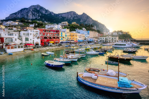 Marina Grande port on Capri Island, Italy photo