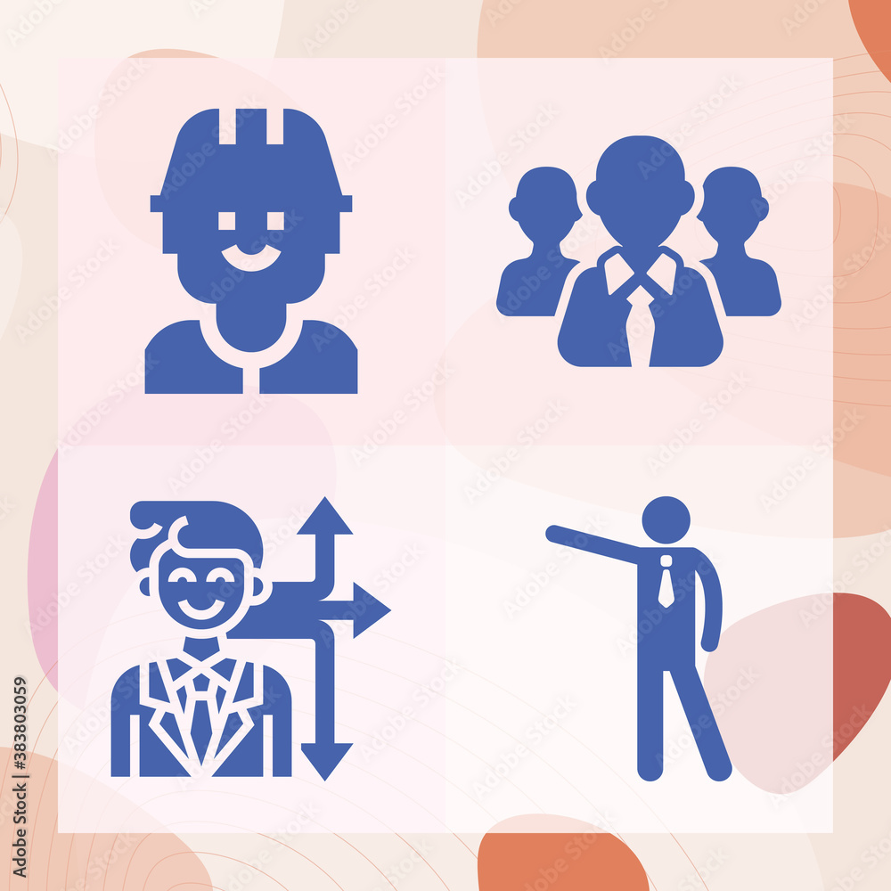 Simple set of employer related filled icons Simple set of employer related filled icons