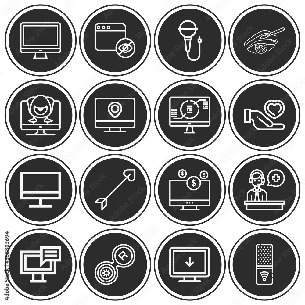 16 pack of center lineal web icons set 16 pack of center lineal web icons set