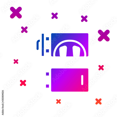 Color Crematorium icon isolated on white background. Gradient random dynamic shapes. Vector.