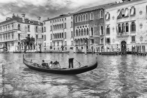 Traditional Gondola in Grand Canal of Venice, Italy © marcorubino