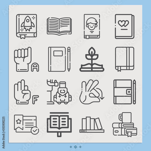 Simple set of textual matter related lineal icons.