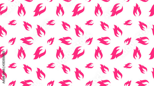 Vector illustration of a seamless pattern with flames, fire on a light background.