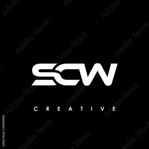 SCW Letter Initial Logo Design Template Vector Illustration