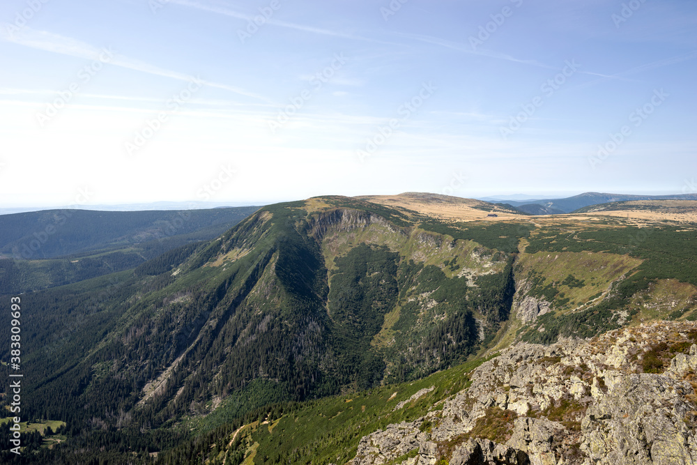 Wonderful view of the valleys in the Giant Mountains. Czech Republic (Sněžka) and Poland (Śnieżka) Wonderful view of the valleys in the Giant Mountains. Czech Republic (Sněžka) and Poland (Śnieżka)