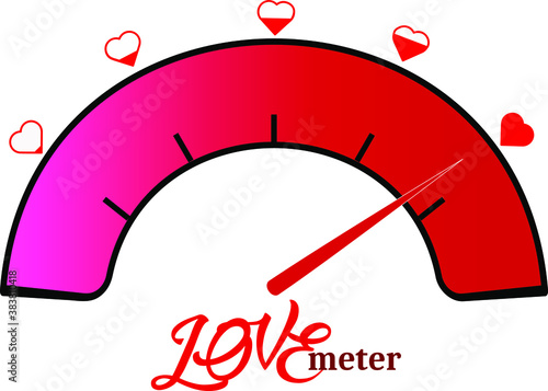 Love meter. Valentine's day card design element.
