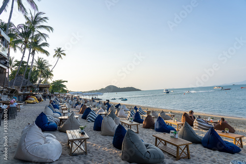 Beach on Koh Samui Thailand with bar