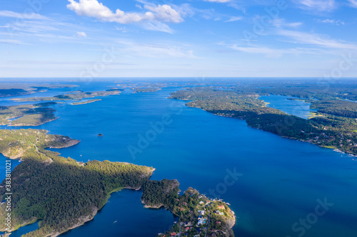 Aerial photo of Stockholm archipelago in Sweden photo