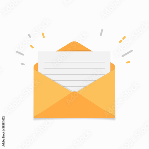 Vector mail envelope on white background