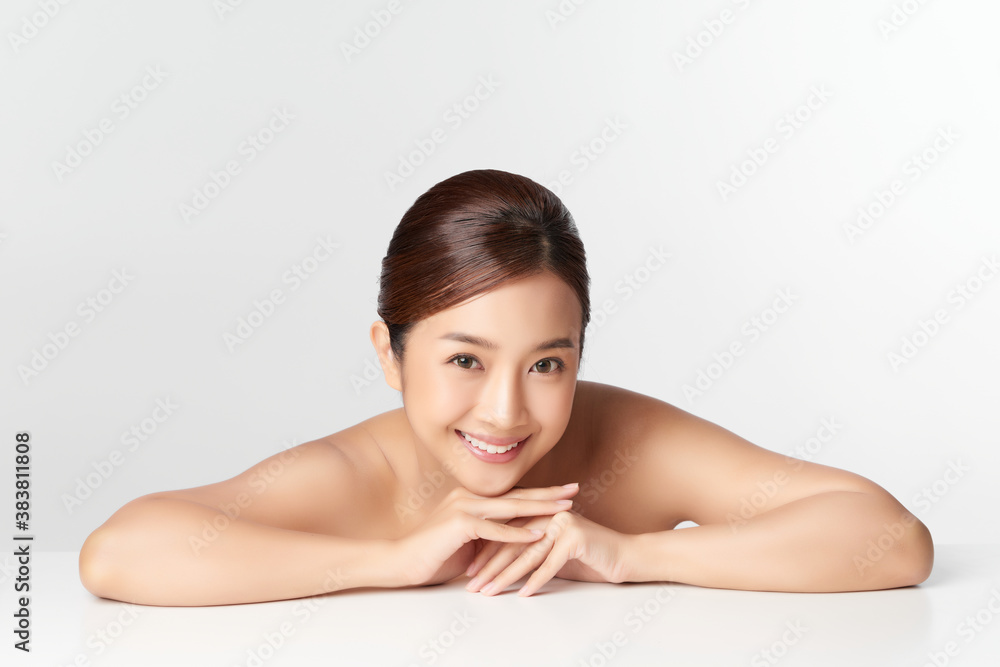 Beautiful young asian woman with clean fresh skin on white background, Face care, Facial treatment, Cosmetology, beauty and spa, Asian women portrait Beautiful young asian woman with clean fresh skin on white background, Face care, Facial treatment, Cosmetology, beauty and spa, Asian women portrait