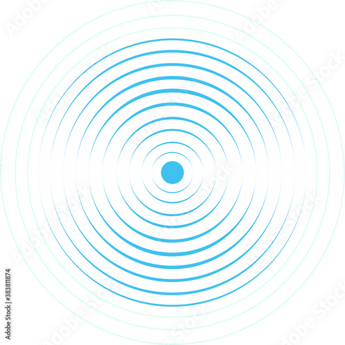 Blue Water rings. Sound circle wave effect vector.EPS 10