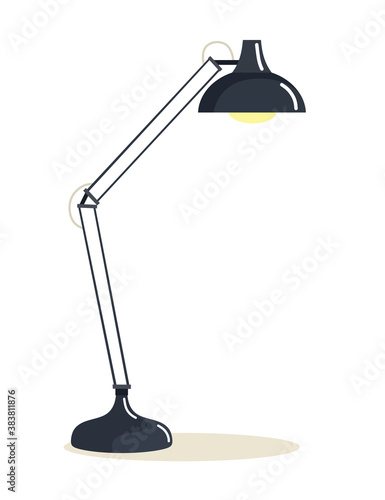 Floor lamp, lamp. Flat vector isolate.