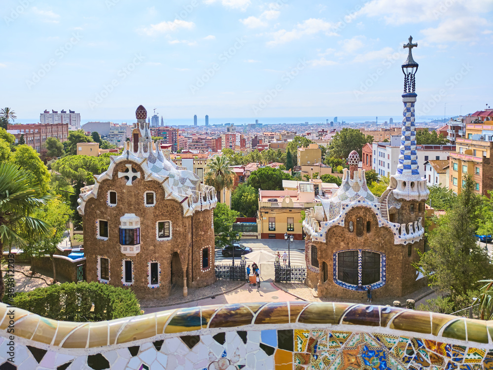 Park Guell in Barcelona, Spain