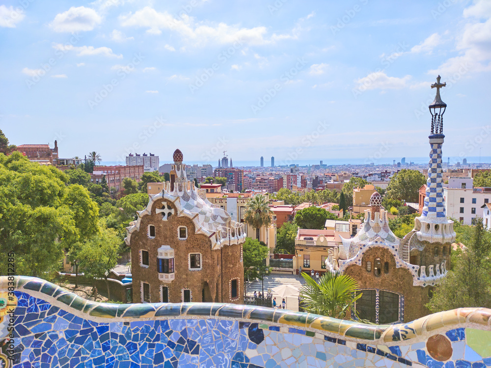 Park Guell in Barcelona, Spain