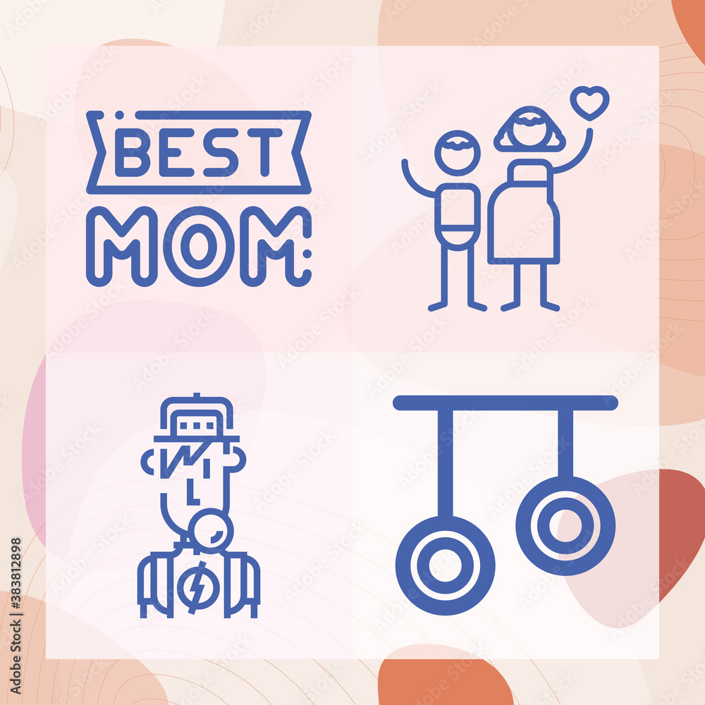 Simple set of siblings related lineal icons