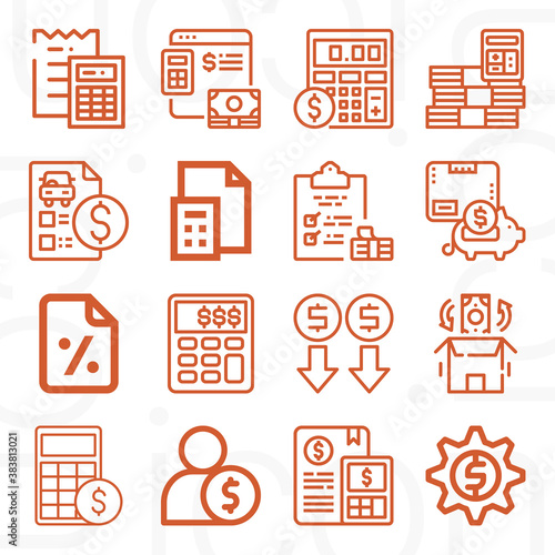 16 pack of million  lineal web icons set