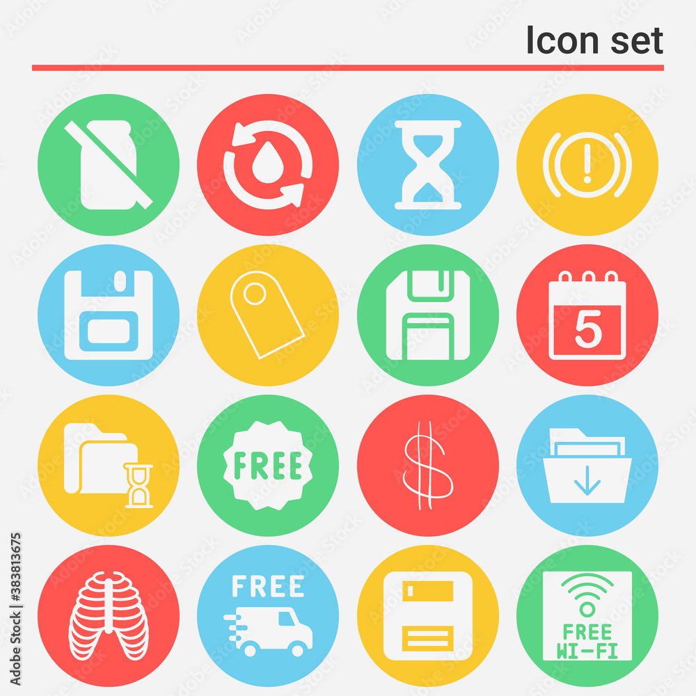 16 pack of spare filled web icons set 16 pack of spare filled web icons set