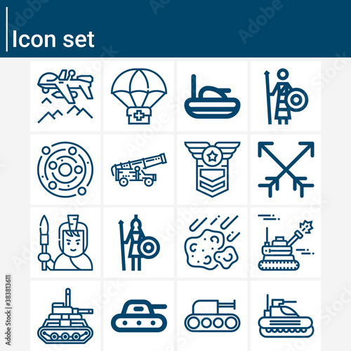Simple set of wars related lineal icons.