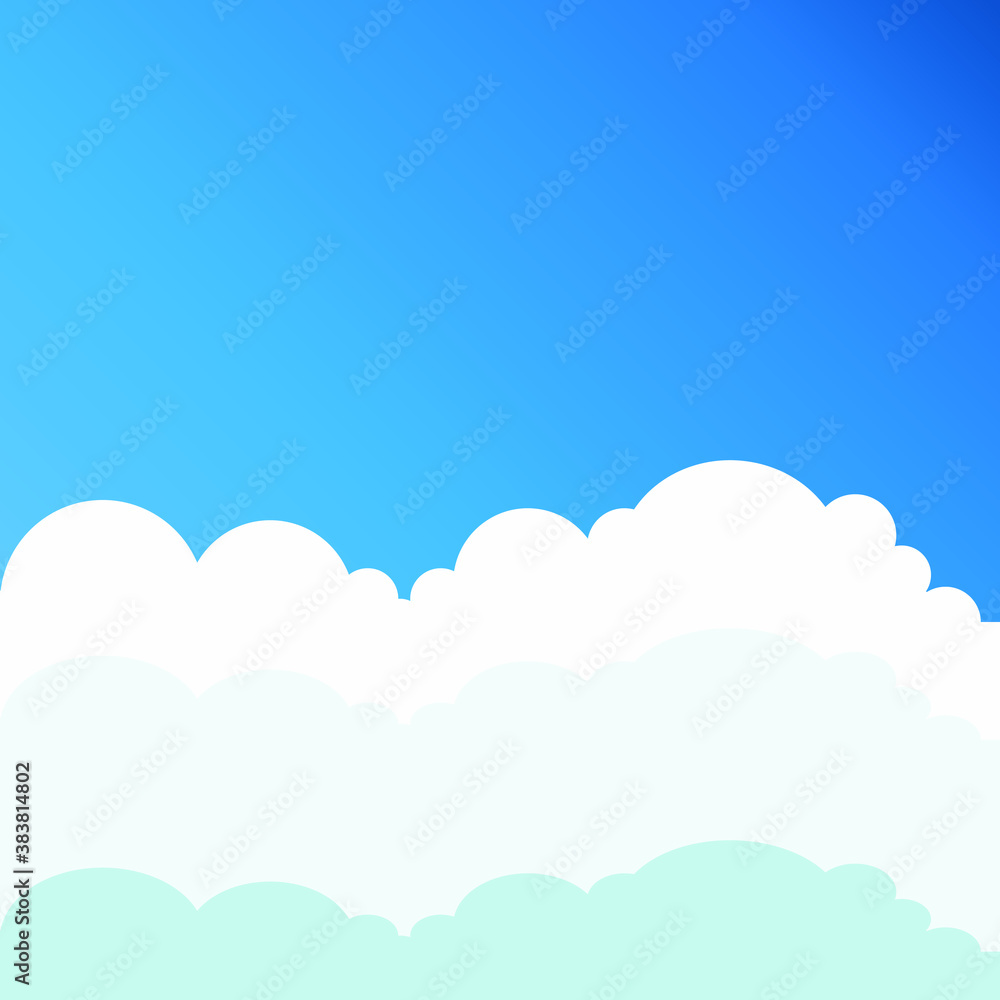 White clouds on blue background