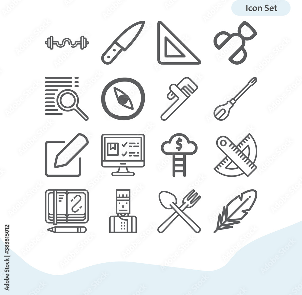 Simple set of profession related lineal icons. Simple set of profession related lineal icons.