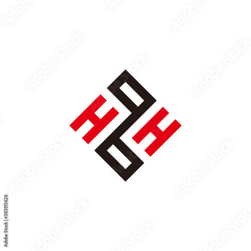 abstract letter hq simple linear square logo vector