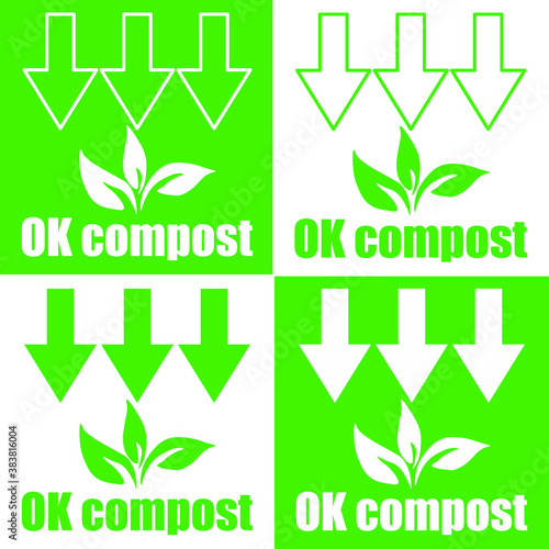 OK compost green vector illustration for ecologically safe product EPS10