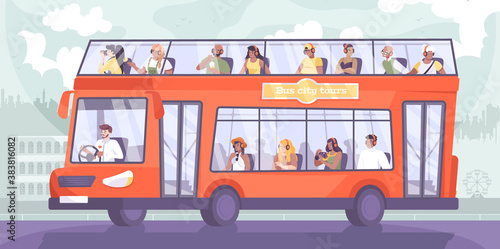 Sightseeing Bus Excursion Composition