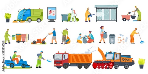 Street Cleaning Icon Set