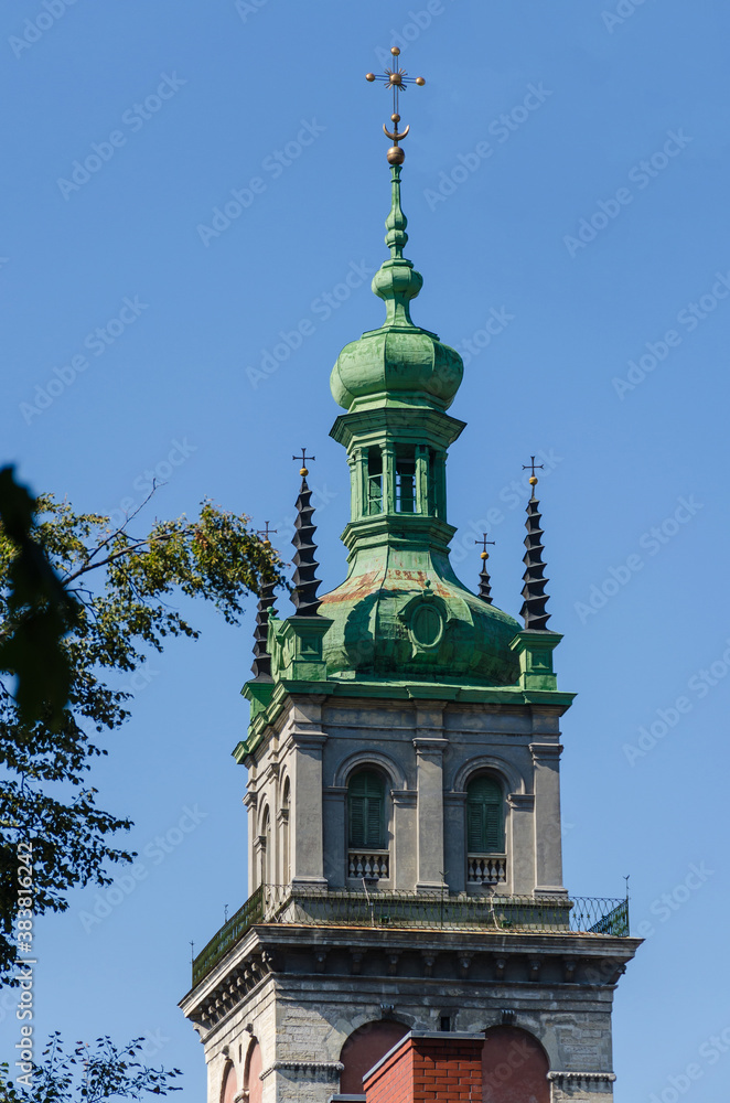 Lviv Old City architecture in the autumn sunny day Lviv Old City architecture in the autumn sunny day