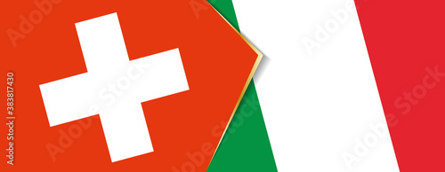 Switzerland and Italy flags, two vector flags.