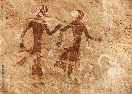 Rock paintings of Tassili N'Ajjer, Algeria photo