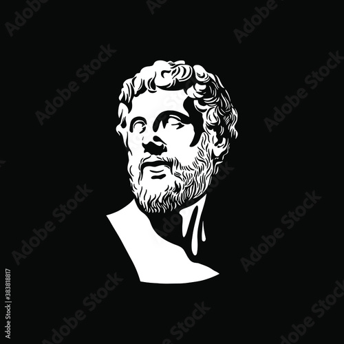 Ancient greek philosopher portrait. Vector illustration.
 photo