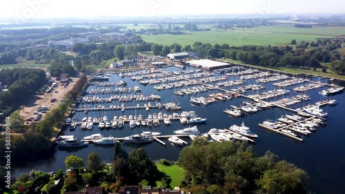 Naarden, Noord-Holland / Netherlands - September 22th 2020: Naarden Marina from the air photo