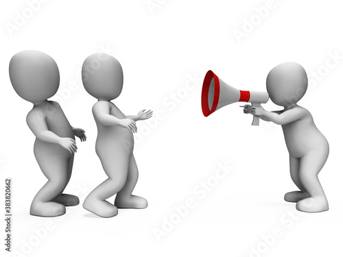 Foto Megaphone Character Shows Motivation Leadership And Do It
