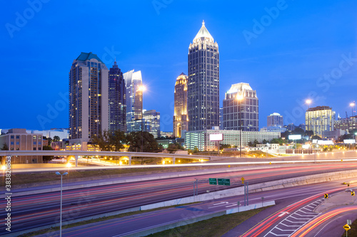 Cityscape of Atlanta at night