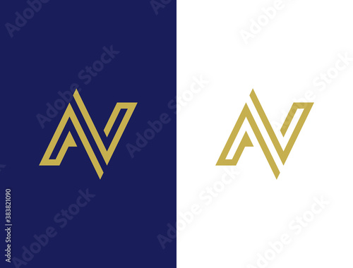 AN. Monogram of Two letters A&N. Luxury, simple, minimal and elegant AN logo design. Vector illustration template.