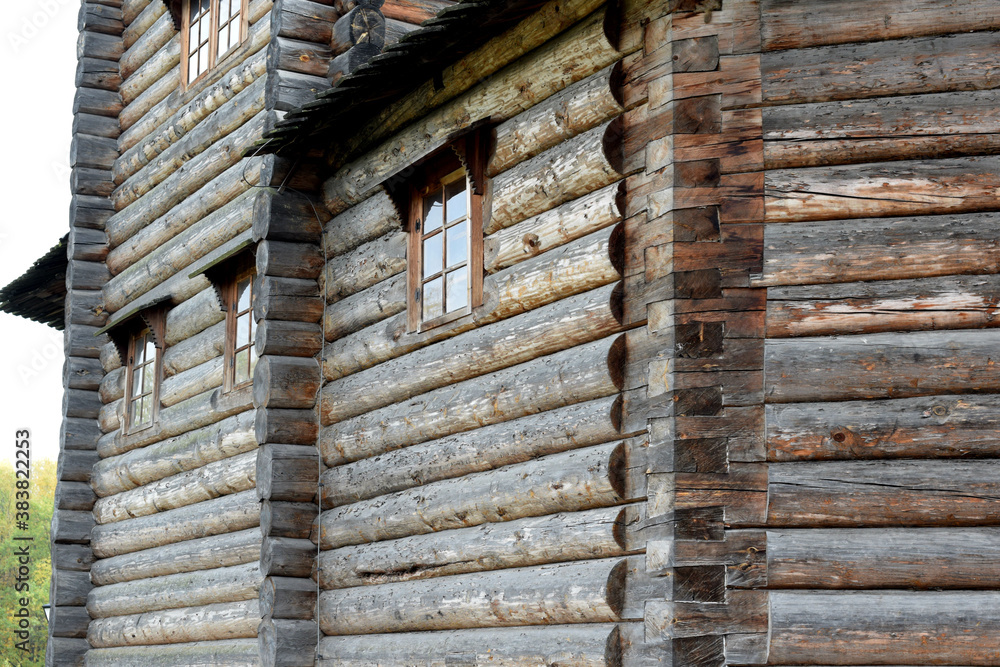 Naklejka premium wooden buildings in the countryside