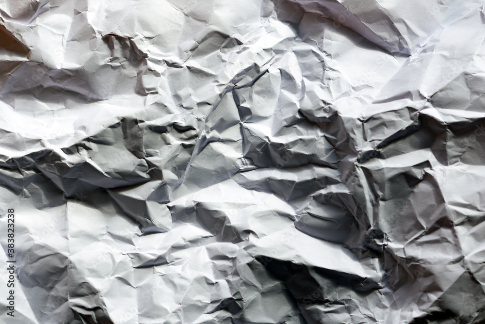 White Crumpled paper texture. Flat lay, top view White Crumpled paper texture. Flat lay, top view