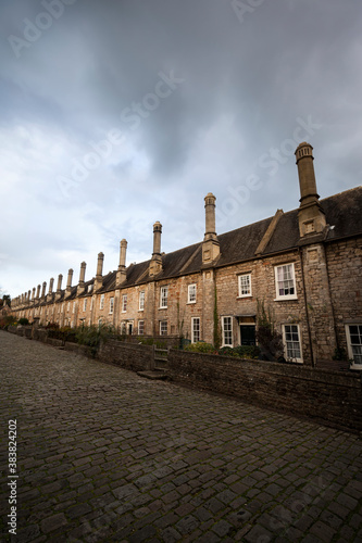 Принти на полотні Houses on Vicar's Close in Wells, Somerset the oldest purely residential street in Europe