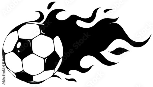 Vector isolated soccer ball. Vector football ball in black and white