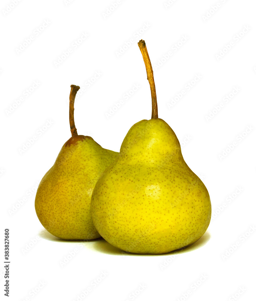 Pair of yellow pears isolated on white Pair of yellow pears isolated on white