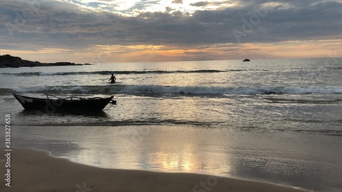 sunset on the beach goa
