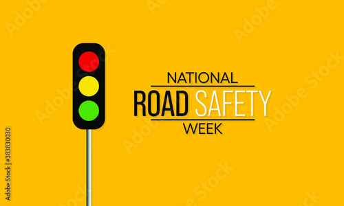 Vector illustration on the theme of National Road safety week observed each year during November.