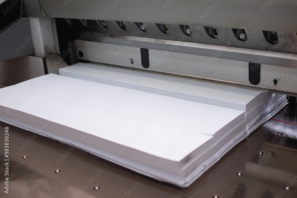 Paper cutting with a guillotine Paper cutting with a guillotine