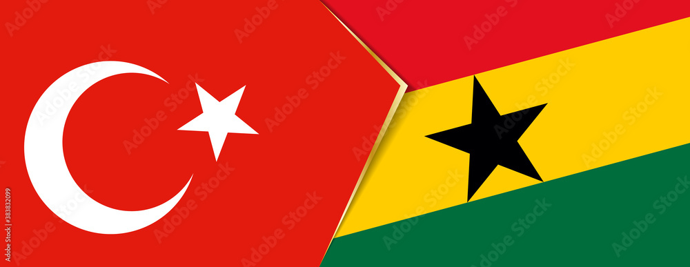 Turkey and Ghana flags, two vector flags. Turkey and Ghana flags, two vector flags.