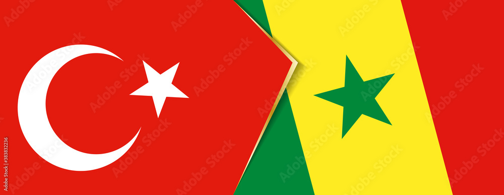 Turkey and Senegal flags, two vector flags. Turkey and Senegal flags, two vector flags.