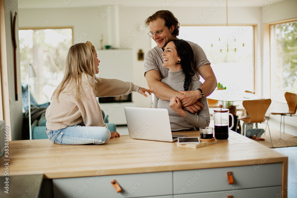Parents with daughter at home Parents with daughter at home