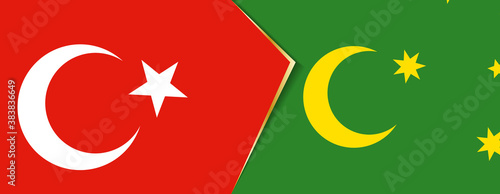 Turkey and Cocos Islands flags, two vector flags.