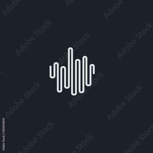 Monogram music logo in lined style